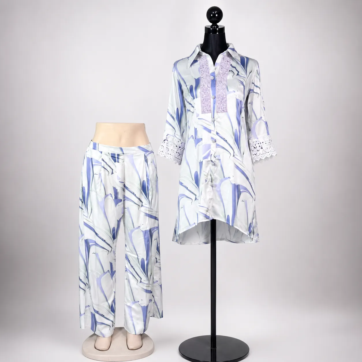 Lavender Mist Abstract Printed Cord Set